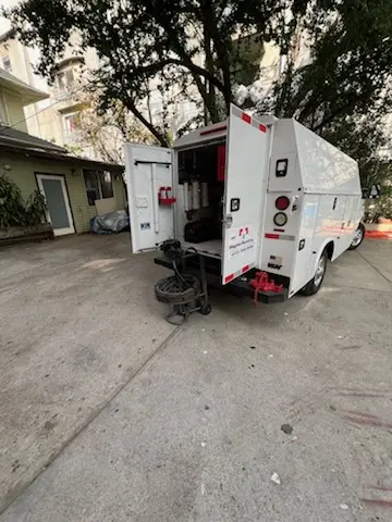 Magnet Plumbing service vehicle on-site for Slab Leak Repair in Deep Landing